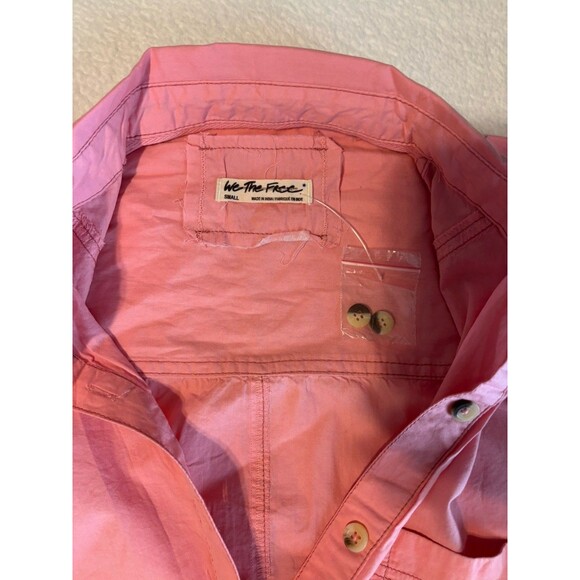 FREE PEOPLE Womens Poplin Tunic Top Button-Down Oversized Blouse Pink Small NWOT - Picture 4 of 8
